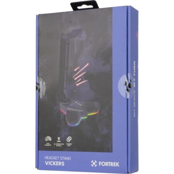 Suporte Para Headset Fortrek Vickers RGB Preto