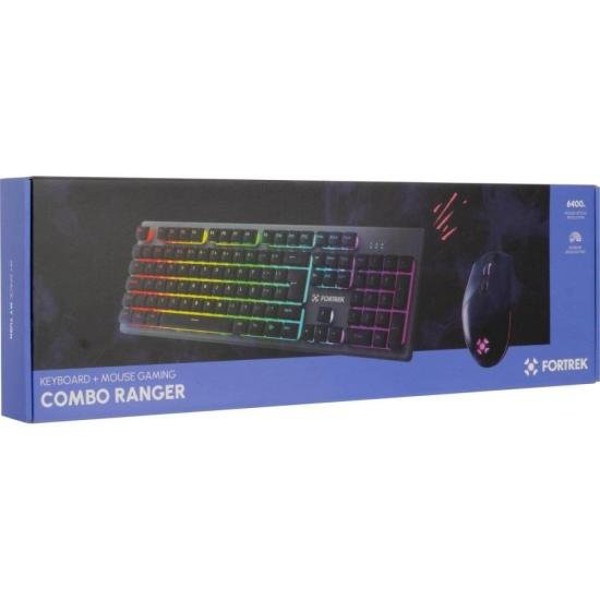 Kit Teclado e Mouse Gamer Fortrek Ranger Rainbow RGB Grafite