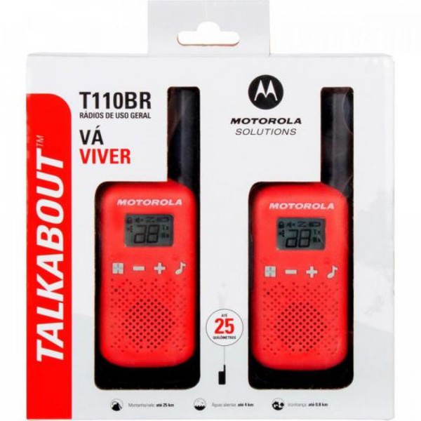 Rádio Comunicador Talkabout Motorola T110BR 25km Vermelho - PAR / 2