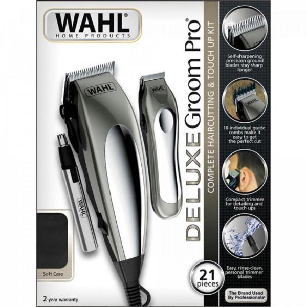 Kit de Máquina de Corte e Aparador Wahl Deluxe Groom Pro 220V