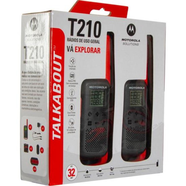 Rádio Comunicador Talkabout Motorola T210BR 32km Vermelho/Preto - PAR / 2