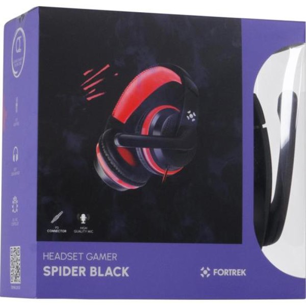 Headset Gamer Fortrek Spider Black P3 Preto/Vermelho