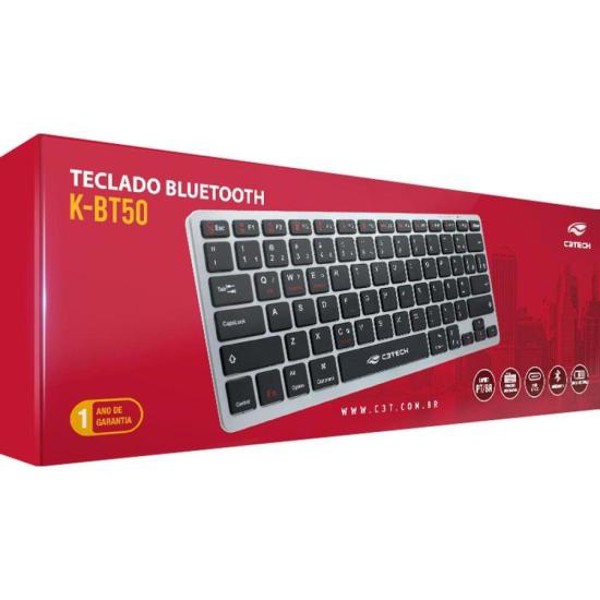Teclado C3Tech K-BT50BK Bluetooth Recarregável