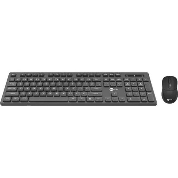Kit Teclado e Mouse Lecoo KW201 Sem Fio Preto