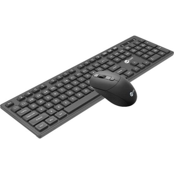 Kit Teclado e Mouse Lecoo KW201 Sem Fio Preto