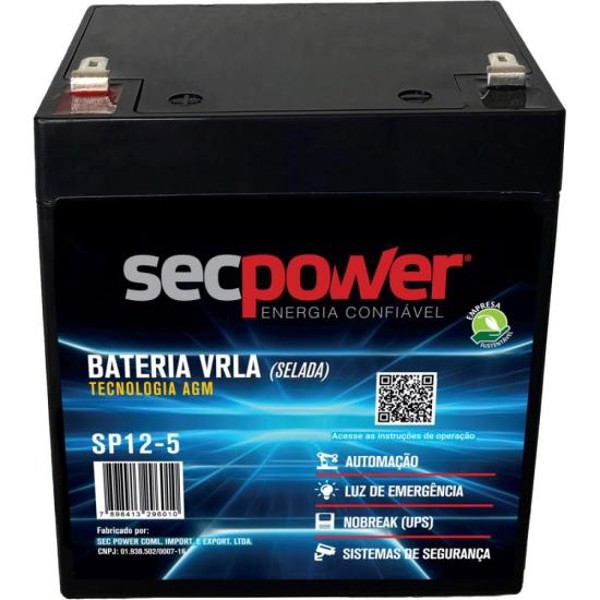 Bateria Selada 12V 5Ah SP12-5 SecPower