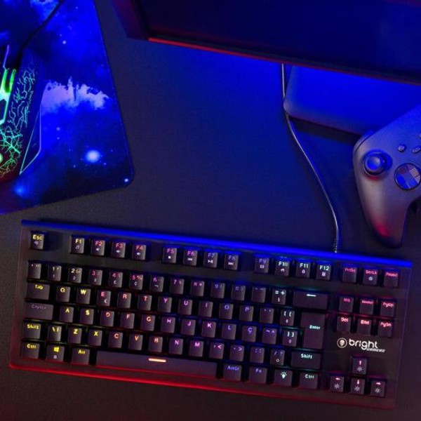 Teclado Gamer Mecânico Bright GTC561 Preto