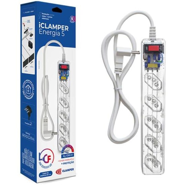 Filtro de Linha Com Proteção DPS 3P Energia 5 Clamper Transparente