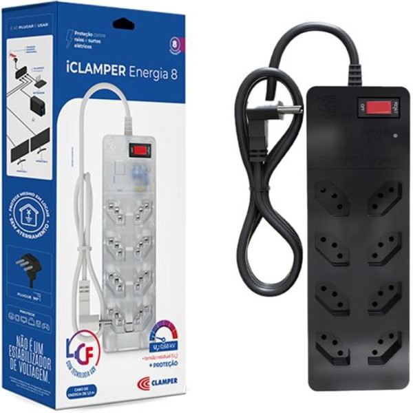 Filtro de Linha Com Proteção DPS 3P Energia 8 Clamper Preto