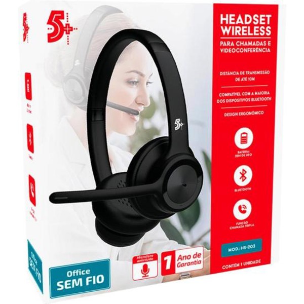 Headset Sem Fio Bluetooth HS-203 5+