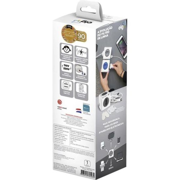 Adaptador Benjamim Múltiplo Powercube PWC-X4U/3M Bivolt ELG