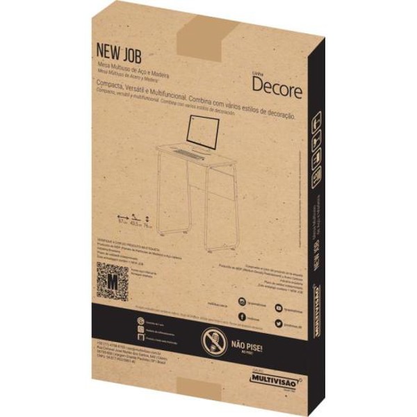 Mesa Compacta Para Computador New Job Preta Multivisão