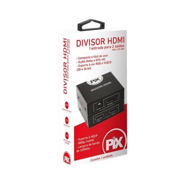 Divisor HDMI 1.3 1 Entrada X 2 Saídas Preto PIX