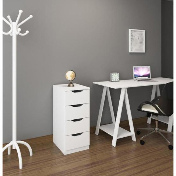 Gaveteiro Com 4 Gavetas Multivisão Branco