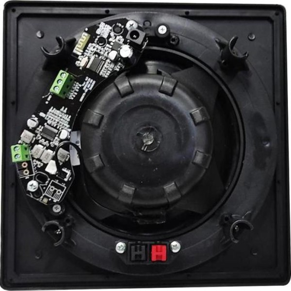 Kit Arandela 6" Leson 2LSQUADPT 70W RMS Quadrada Preta - PAR / 2