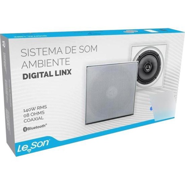 Kit Arandela 6" Leson 2LSQUADPT 70W RMS Quadrada Preta - PAR / 2