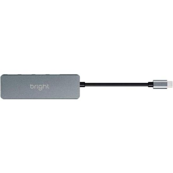 Hub USB 4 Portas Bright HB001 Tipo C 4k