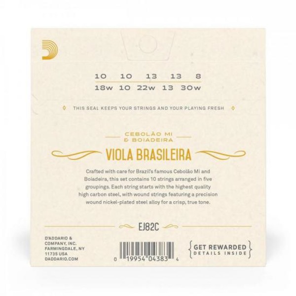 Encordoamento Para Viola Brasileira Cebolão MI/Boiadeira EJ82C D Addario