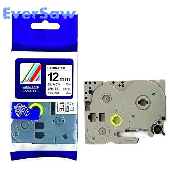 Fita Brother 12mm Preto/branco - Tze231