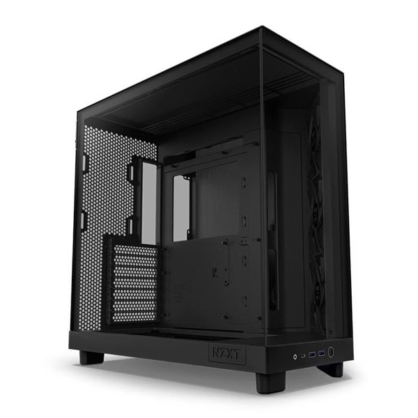Gabinete Gamer Nzxt H6 Flow Preto Rgb Lateral De Vidro Atx/micro-atx/mini-itx - Cc-h61fb-r1