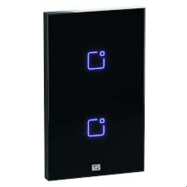 Interruptor Touch Inteligente 2 Botoes Wi-fi 10a + Rf Com Placa 4x2 Weg Home Pret.