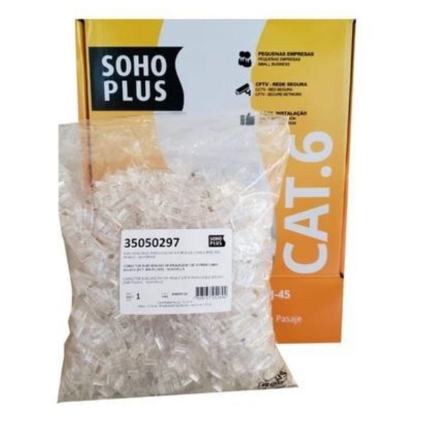 Conector Sohoplus Rj45 Macho Cat6 (pct 500 Plugs) - 35050297