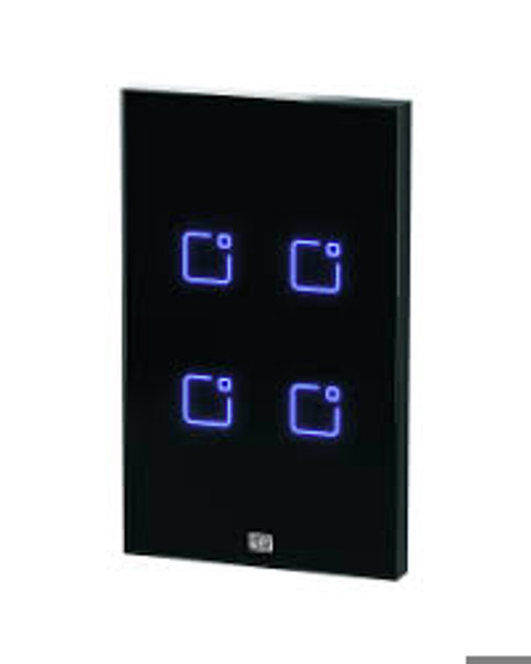 Interruptor Touch Inteligente 4 Botoes Wi-fi 10a + Rf Com Placa 4x2 Weg Home Preto.