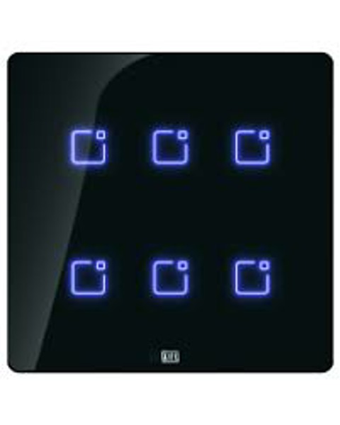Interruptor Touch Inteligente 6 Botoes Wi-fi 10a + Rf Com Placa 4x4 Weg Home Preto.