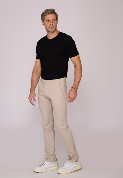 Calça Macaw Sarja 7767 Bege Claro