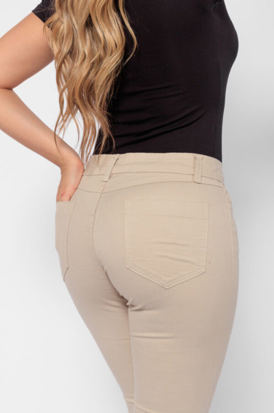 Calça 7831 Bege Claro Skinny Bella Canvas