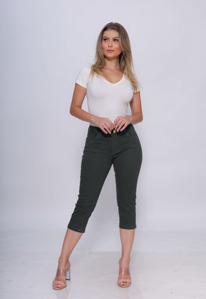 Calça 7878 Verde Capri Feminina