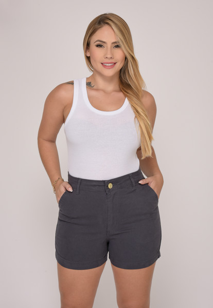 Shorts Feminino 7933 Cinza Escuro