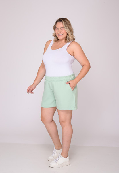 Shorts Feminino Plus Size 7945 Verde Agua