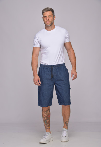 Bermuda Macaw Jeans 7885 Azul Marinho