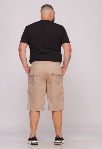 Bermuda Macaw 7511 Bege Elástico Plus Size Sarja