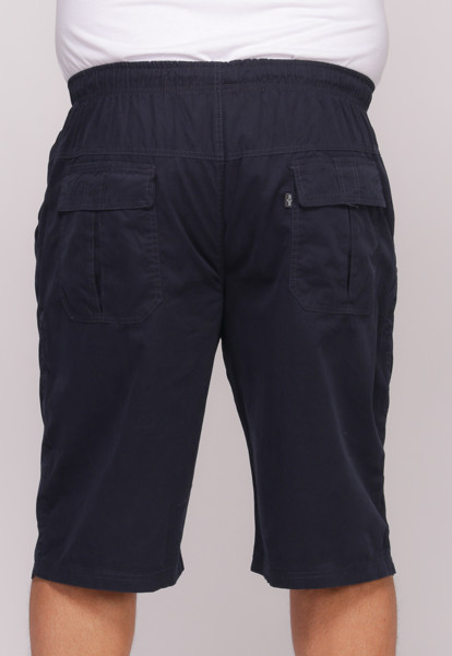 Bermuda Macaw 7511 Azul Marinho Elástico Plus Size  Sarja