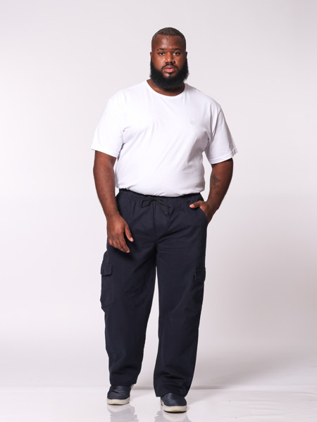 Calça Macaw 7868 Azul Marinho Plus Size Sarja