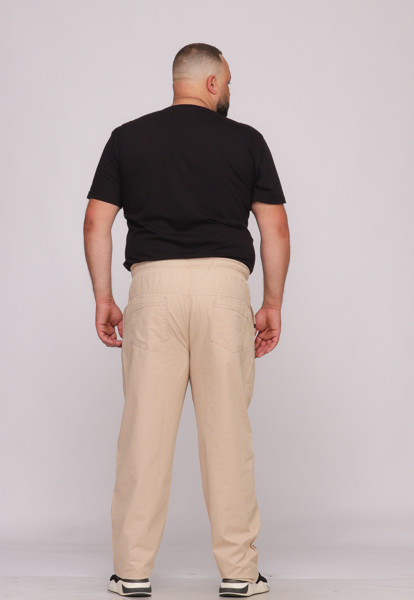 Calça Macaw 7734 Bege Plus Size Sarja