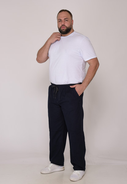 Calça Macaw 7911 Azul Marinho Plus Size Sarja