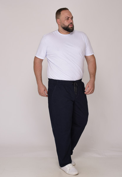 Calça Macaw 7911 Azul Marinho Plus Size Sarja