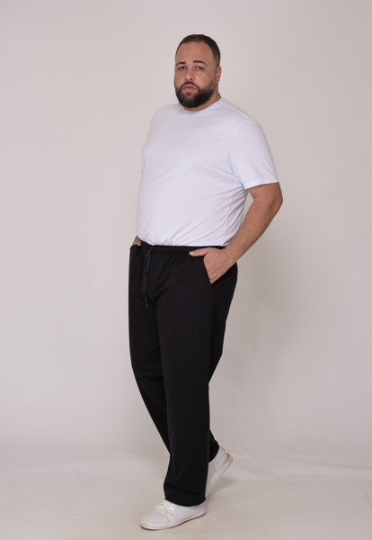 Calça Macaw 7911 Preto Plus Size Sarja