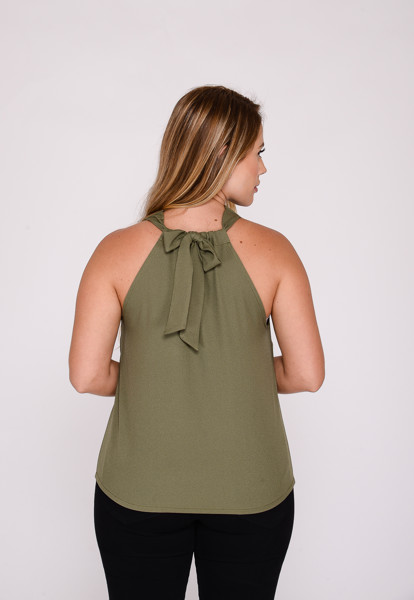 Blusa Feminina Gola Boba 7954 Army Green