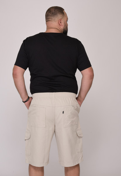 Bermuda Macaw 7852 Bege Elástico Plus Size Sarja