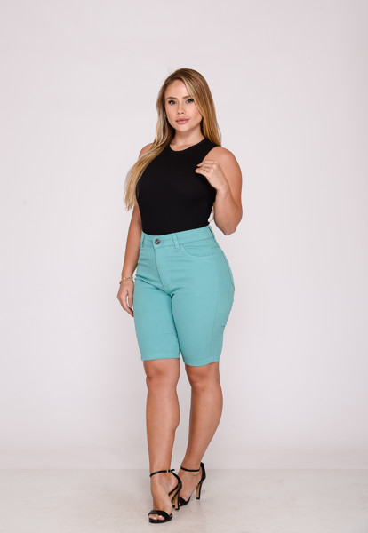 Bermuda Feminina 7883 Turquesa Cor:turquesa;tamanho:36