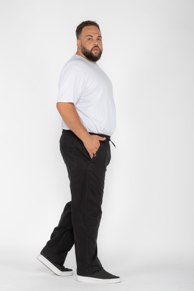 Calça Macaw 7734 Preto Plus Size Sarja Cor:preto;tamanho:gg