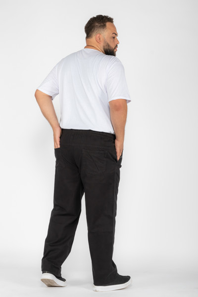 Calça Macaw 7734 Preto Plus Size Sarja Cor:preto;tamanho:gg