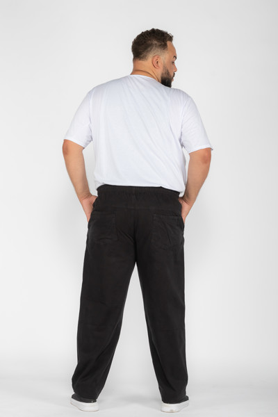 Calça Macaw 7734 Preto Plus Size Sarja Cor:preto;tamanho:gg
