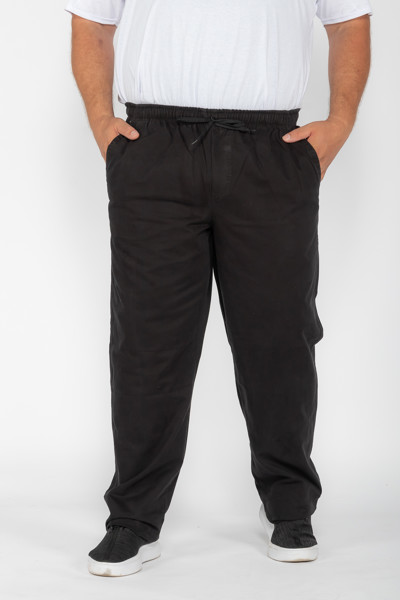 Calça Macaw 7734 Preto Plus Size Sarja Cor:preto;tamanho:gg