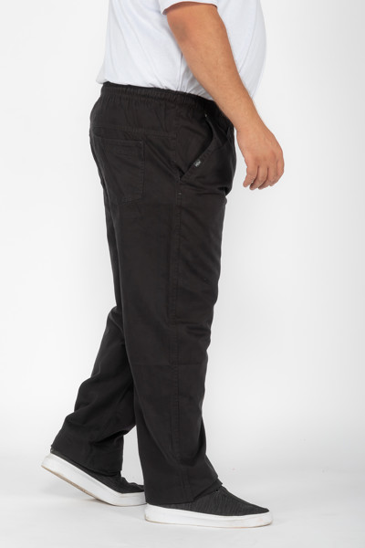 Calça Macaw 7734 Preto Plus Size Sarja Cor:preto;tamanho:gg