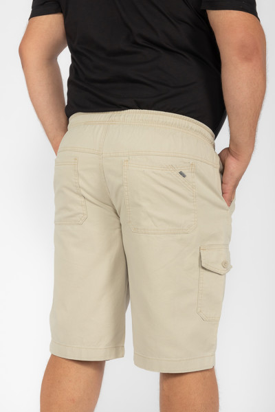 Bermuda Macaw 7784 Bege Elástico Plus Size Sarja Cor:bege;tamanho:gg